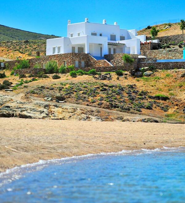 the villa from the beach