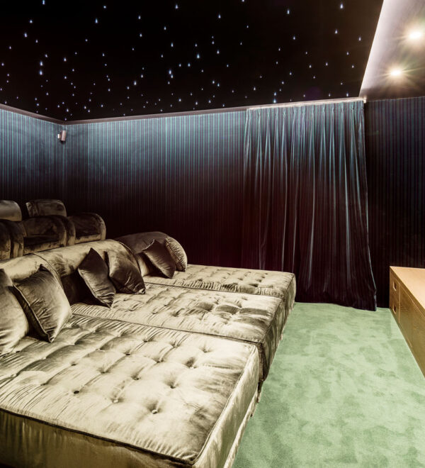 luxury chalet d'Ampezzo interior cinema